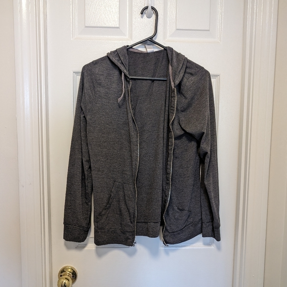 Gray Lightweight Zippered Hoodie | Size small